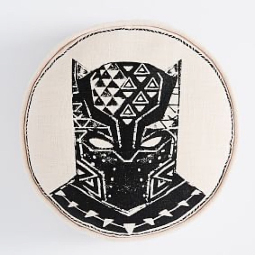 Pottery Barn Teen Black Panther Round Pillow